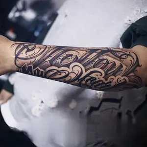 6 sheets Large temporary tattoos men,,fake tattoos,Containing 1 One Mexican Style Font Elements and 5 Random Styles, Lasting for 7-15 Days, long lasting temporary tattoo arm,Herbal Tattoo Stickers,tatuajes temporales,realistic temporary tattoos