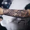 SOUDEEIMP Large Herbal Ink Casual Temporary Tattoos for Men - 6 Sheets Body Art Stickers, 1 Mexican Font + 5 Random Styles, 7-15 Days Long Lasting Arm Application, Combination & Single Options, Art Temporary Tattoos