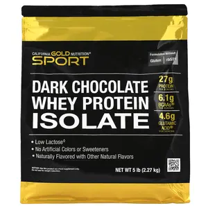 California Gold Nutrition Sport, Whey Protein Isolate, Dark Chocolate, 5 lb (2.27 kg)