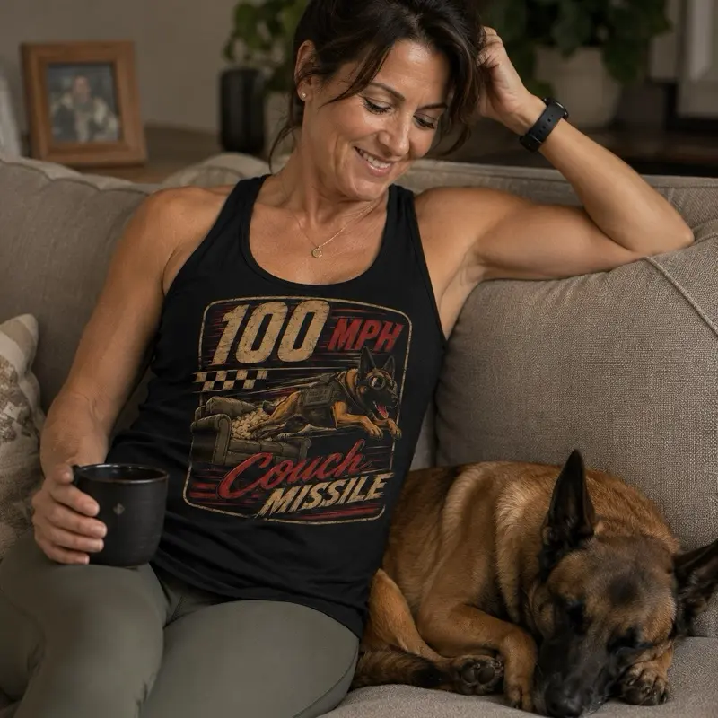 Women's Chic Fit Racerback Tank - Lady's Casual Everyday Belgian Malinois Gear