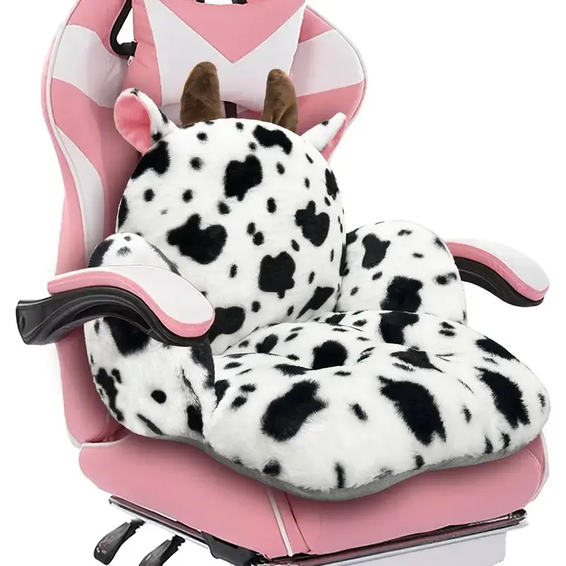 Kawaii Gaming Chair Cushion with Backrest  Soft, Non-Slip Seat Cushion for Office, Desk, or Bedroom Decor  Comfy and Cute Chair Pad for Gamers