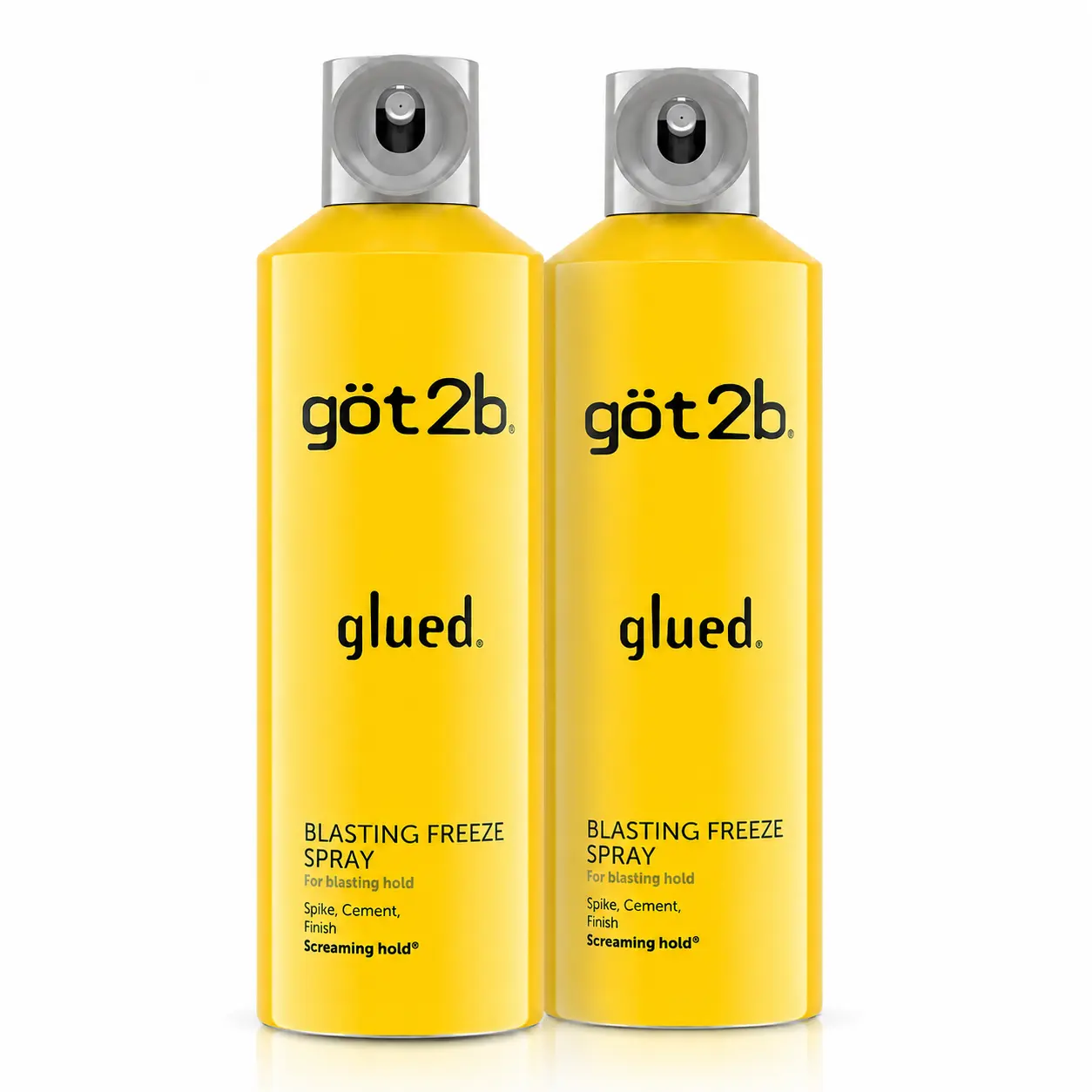 got2b Glued Blasting Freeze Hairspray, 12 oz Aerosol (Pack of 2), Strong Hold Styling Spray for Updos, Sleek Looks & Long-Lasting Hair Control