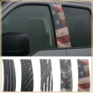 12"x21.5" Gloss Black Car Pillar Decals – Peel & Stick Car Window Trim Wrap, No Residue Easy Install Auto Styling Sticker for DIY Car Exterior Upgrade & Sleek Modern Look