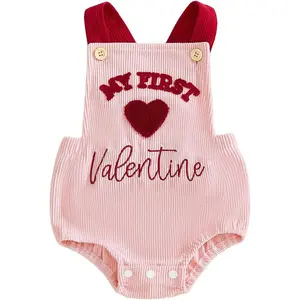 Baby Boy Girl Outfit Sleeveless Carrot Bunny Romper Overalls Easter Onesie Newborn Spring Clothes
