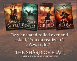 The Shard of Elan complete epic fantasy series in signed hardbacks by Laura VanArendonk Baugh