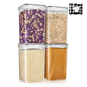 Sorbus (6.5L/219.79 Oz) Airtight Food Storage Containers with Locking Lids, Measuring Cups & Labels - Pack of 4 and 6 Kitchen Utensils