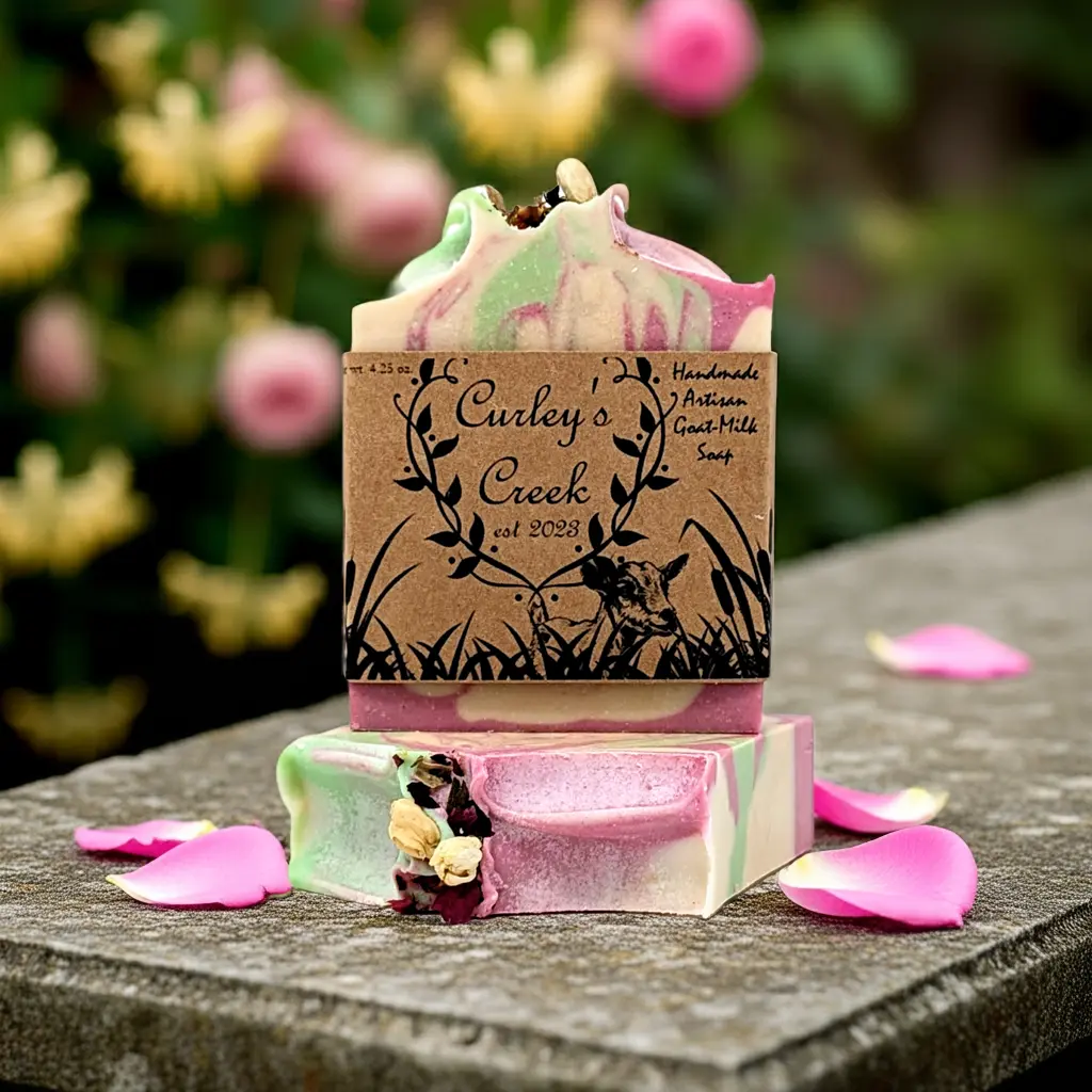 Goat Milk Soap | Amber's Garden | Handmade Natural Skincare | Honeysuckle & Spring Florals | Curley’s Creek®