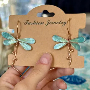 Copper wire and UV epoxy handmade custom design dragonfly Earrings and necklace! Pick your colors and design! Matching jewelry set options dragonfly pendant necklace and earring gift