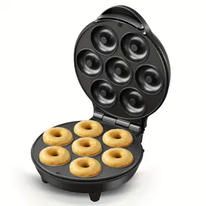1pc Mini Donut Waffle Cake Maker, 7 Slots Home Baking Machine, Great For Breakfast, Snacks, Desserts And More