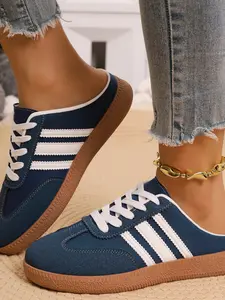 2026 Spring Summer New Retro Trainer Half Slip-On Women's Shoes, Soft Sole Anti-Slip Breathable, Casual Walking Shoes
