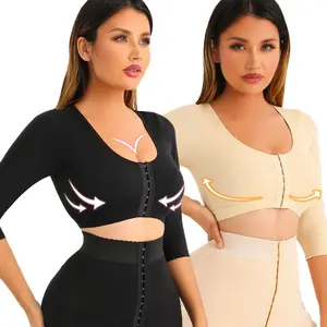 Arm Shaper for Women Post Surgery Push Up Bra Compression Long Sleeves Corset Corrector Front Closure
