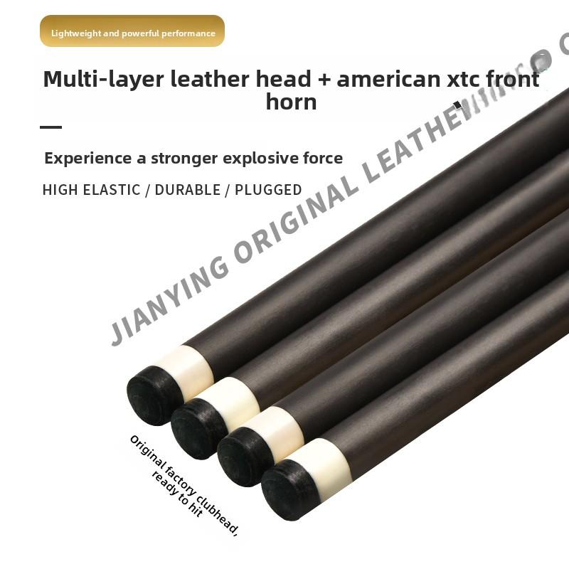 JIANYING Yfen Carbon Fiber 1/2 Billiard Cue 58-inch 11.8mm Tip with Case Leather Tip Gloves Towel Chalk for Home Club Use Comes with cue case + leather tip + gloves + towel +  chalk