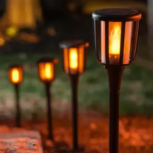 FoxFlame Solar Rustic LED Flame Torch