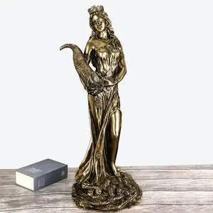 The statue of the goddess of wealth is decorated with resin crafts, the statue of the Greek goddess, mini ornaments, home decorations, Desktop Statue, bringing a gift of good fortune and prosperity, Decorative Sculptures