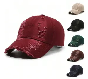 Distressed Washed Dad Hat Adjustable Baseball Cap for Men & Women | Vintage Style Streetwear Essential | Trendy Ripped Look, Comfortable Fit, Everyday Casual Fashion Accessory | Perfect for Outfits, Gym Days, Errands & More