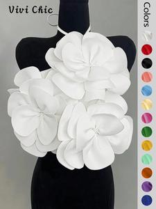 women's plain flower decor halter cami top, chic elegant fashion casual 3d floral decor sleeveless top for daily outdoor wear, ladies clothes for summer, cute tops, summer tops, clothes for women, womenswear,  women's tops