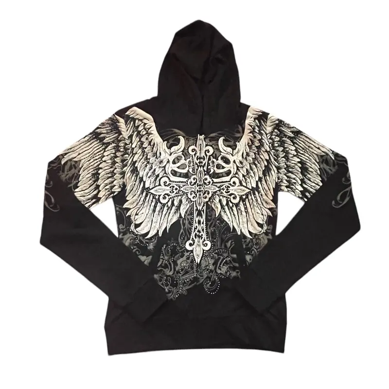 enemy rhinestone crop zip hoodie tree camo - TikTok Shop