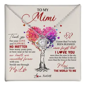 Personalized To My Mimi Necklace From Grandkids Never Forget That I Love You You Mean The World Mimi Birthday Mothers Day Christmas Gift Box Message Card, Necklace Gift Box Included, Perfect for Birthday Anniversary Valentine Graduation Gift Idea