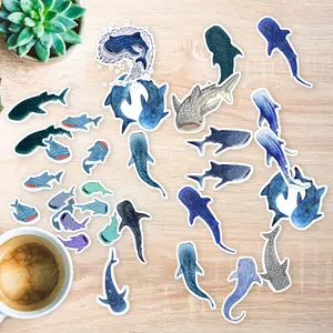 Stickers Pack 20 Pcs Whale Aesthetic Car Sharks Vinyl Water Bottle Skateboard Bumper Laptop Guitar Waterproof Colorful Bike Luggage
