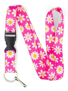 Pink Daisy Lanyard