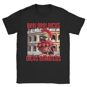 Youth and adult Men Bri Bri Bicus Dicus Italian Brainrot Meme T Shirt Cotton Clothing Short Sleeve Round Collar Tee