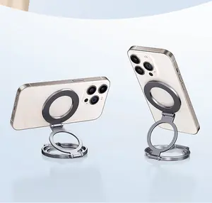 Magnetic Phone Ring Holder,Foldable 2 in 1 Ring and Kickstand Desk Adjustable Phone Stand,Portable Ring Holder for iPhone 16/15/14/13/12/ Series
