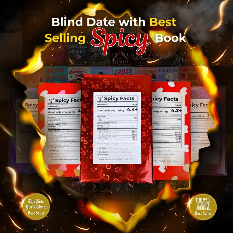 Spicy Daily Book Dose RX - Blind Date with a New York Times Best Selling Spicy Book with Spicy Nutrition Facts, Surprise Gift for Smut BookTok Lovers, Daily Mind&Curiosity Boost, Spicy & Dark Romance & Romantasy