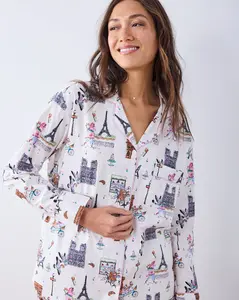 Paris Getaway - Long PJ Set - Cloud