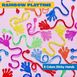 48Pcs Sticky Hands Party Favors, Party Table Favors Set for Kids, Holiday Traditions, Xmas Gift, Bendy Tube, Bendy Tubes, Extreme Stretch Fidget, Fun Fidget Toys for Kids