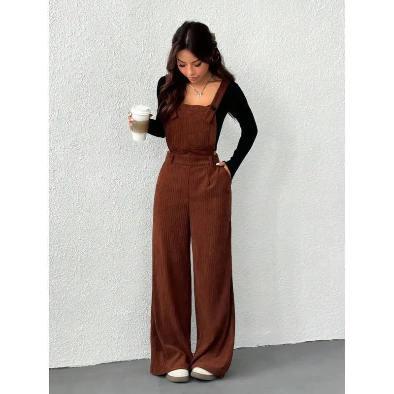 Women's Solid Color Minimalist Fashion Casual Jumpsuit, Everyday Wear long skirt set Fabric Fit