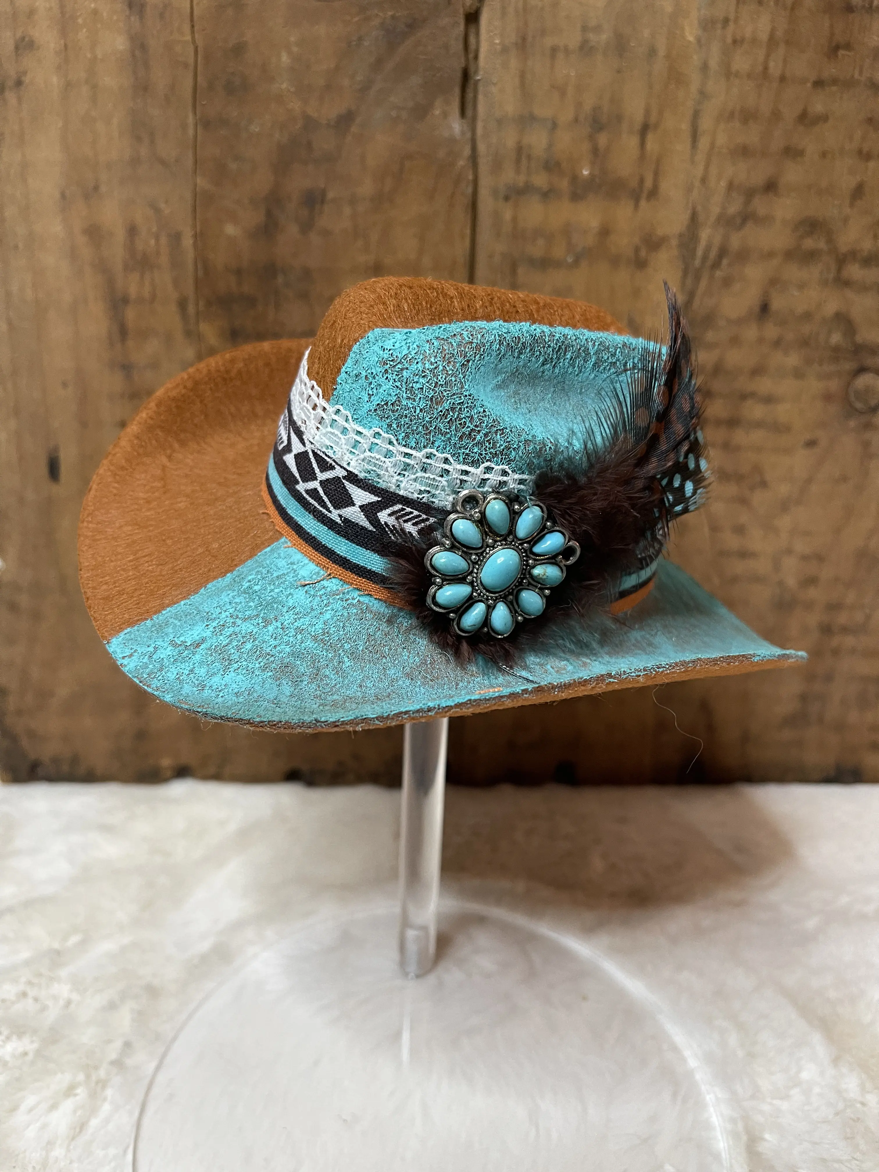 Lauren Custom Western Cowboy Pet Hat One-Of-A Kind