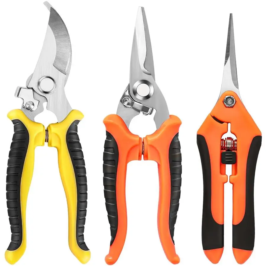 Garden Pruning Shears, Stainless Steel Garden Shears, Gardening Shears, Garden Clippers, Pruning Snips, Professional Garden Tools for Home & Outdoor U