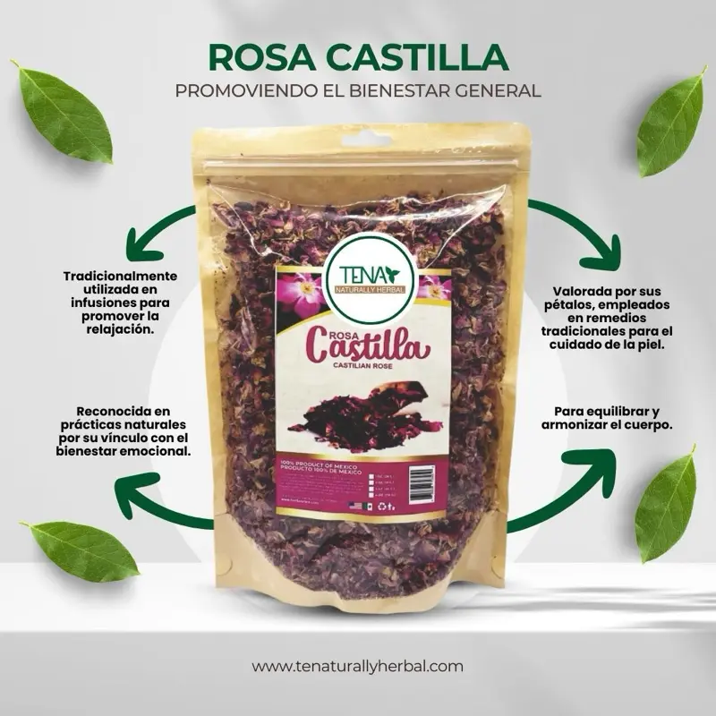 Premium Rosa Castilla Petals Tea Bags - 4 oz Bagged Fruit & Herbal Tea, Caffeine-Free Beverage, Supports Relaxation, Offers Floral Aroma, Ideal for Easy DIY Herbal Blends, Caffeine-Free Fruit & Herbal Tea