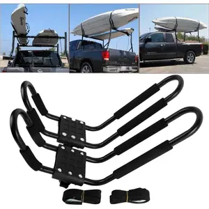 Universal Kayak Roof Rack J-Bar Rack Carrier Holder Canoes Wind Surfboards Snowboards Surfboards Roof Rack Top Mount Car SUV Truck Crossbar, black, 1 X Pair (NN817)-TK