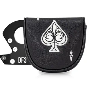 Foreign trade golf putter cover, spade embroidery LAB DF3 strong magnetic semi-circular club protective cover, Golf Accessories, cross-border wholesale