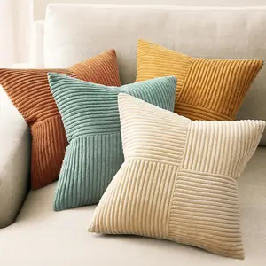 Decorative Orange Teal Throw Pillow Covers Set of 4,Boho Pillow Covers Soft and Cozy  Double-Sided Designs,Mix and Match for Couch Boho Farmhouse Fall Home Decor 18x18 Inch