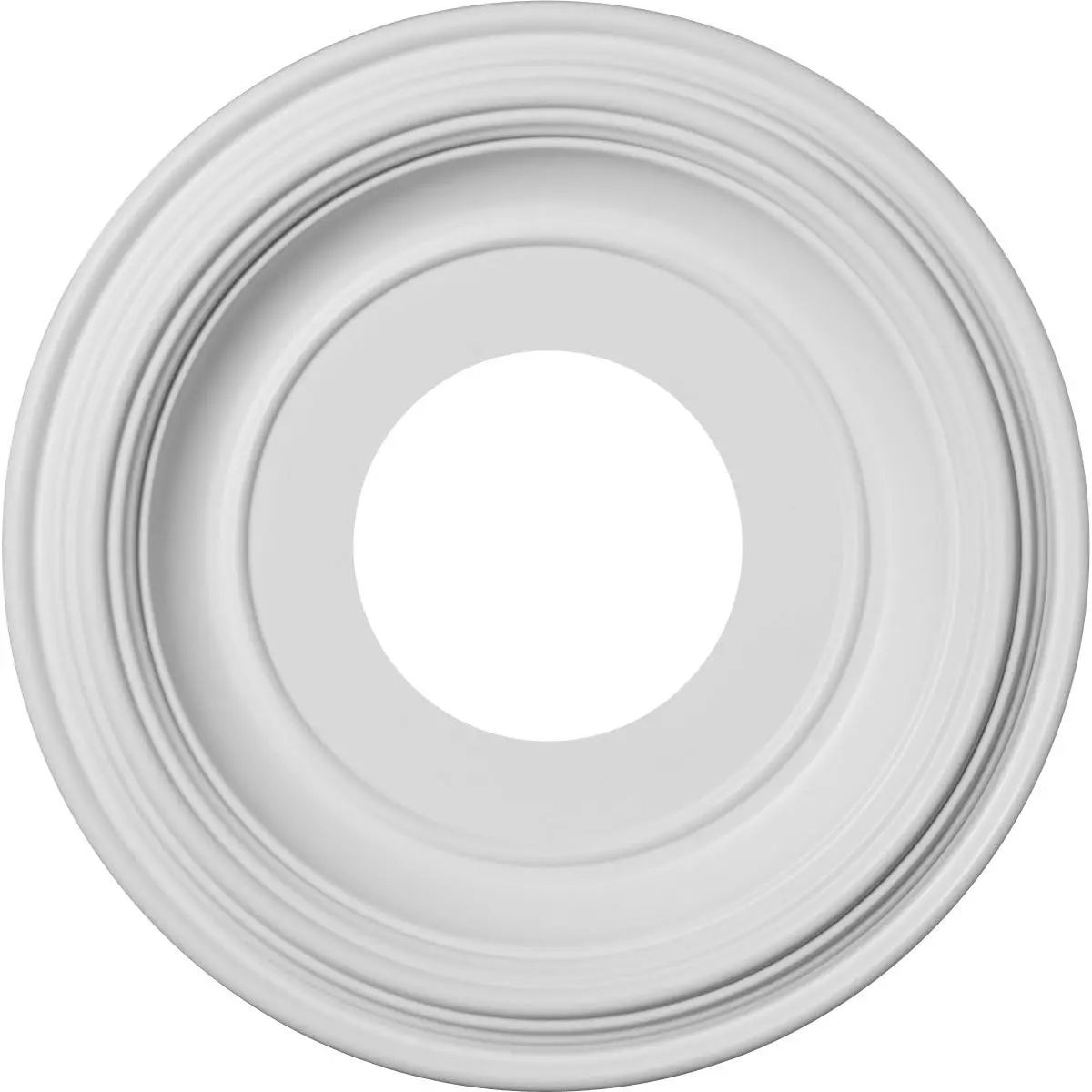 Classic Thermoformed PVC Ceiling Medallion, 10 in OD x 3 1/2 in ID x 1 1/8 in Projection, Fits Canopies Up to 5.5 in, for Living Rooms, 1 1/8 Inches Projection