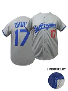 Men's Letter & Number Embroidered Stylish Baseball Jersey, Casual Loose Short Sleeve V-Neck Baseball Top for Fall & Winter, Men's Sportswear for Training & Competition, Athletic Activewear, Sports Tops
