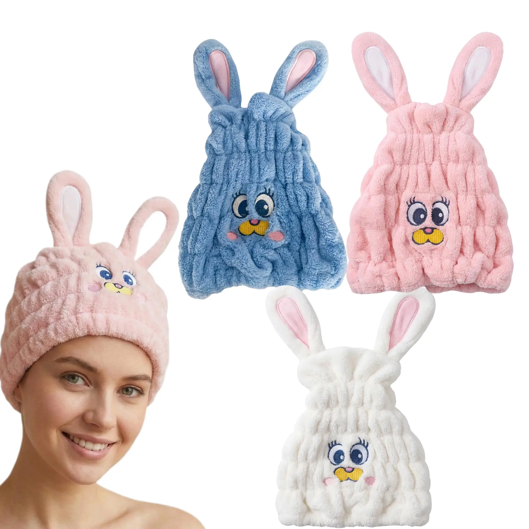 Bath Hair Accessory for Kids, Polyester Nylon Coral Fleece Pullover Hair Wrap With Quick Dry & Super Absorbent Feature for Daily Shower And Home Bath Use