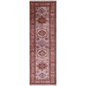 Super Kazak Handmade Wool Runner Rug - 2' 8" X 8' 4"