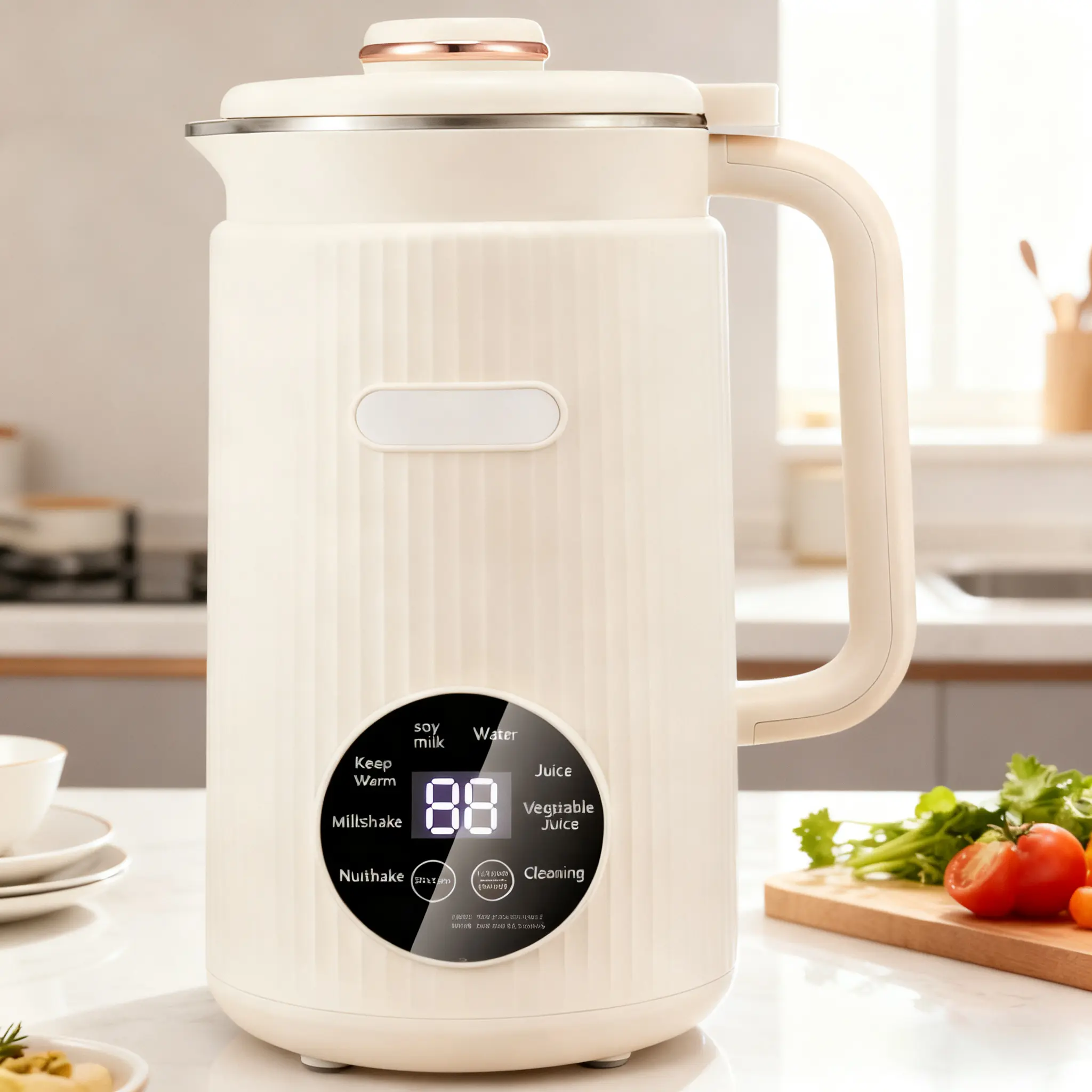 8-in-1 Nut Milk Maker for Lactose Intolerant Users, 40oz/1200ml Multifunctional Juicer with 12 Stainless Steel Blades, 3D Cutting System, Timer, Touch Screen, Auto-Clean & Keep Warm, Residue Free