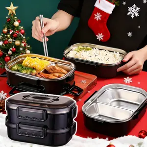 Lunch and dinner set, stainless steel insulated food container for safety, large-capacity double-layer insulated bento box, reusable meal prep kit, durable bento box