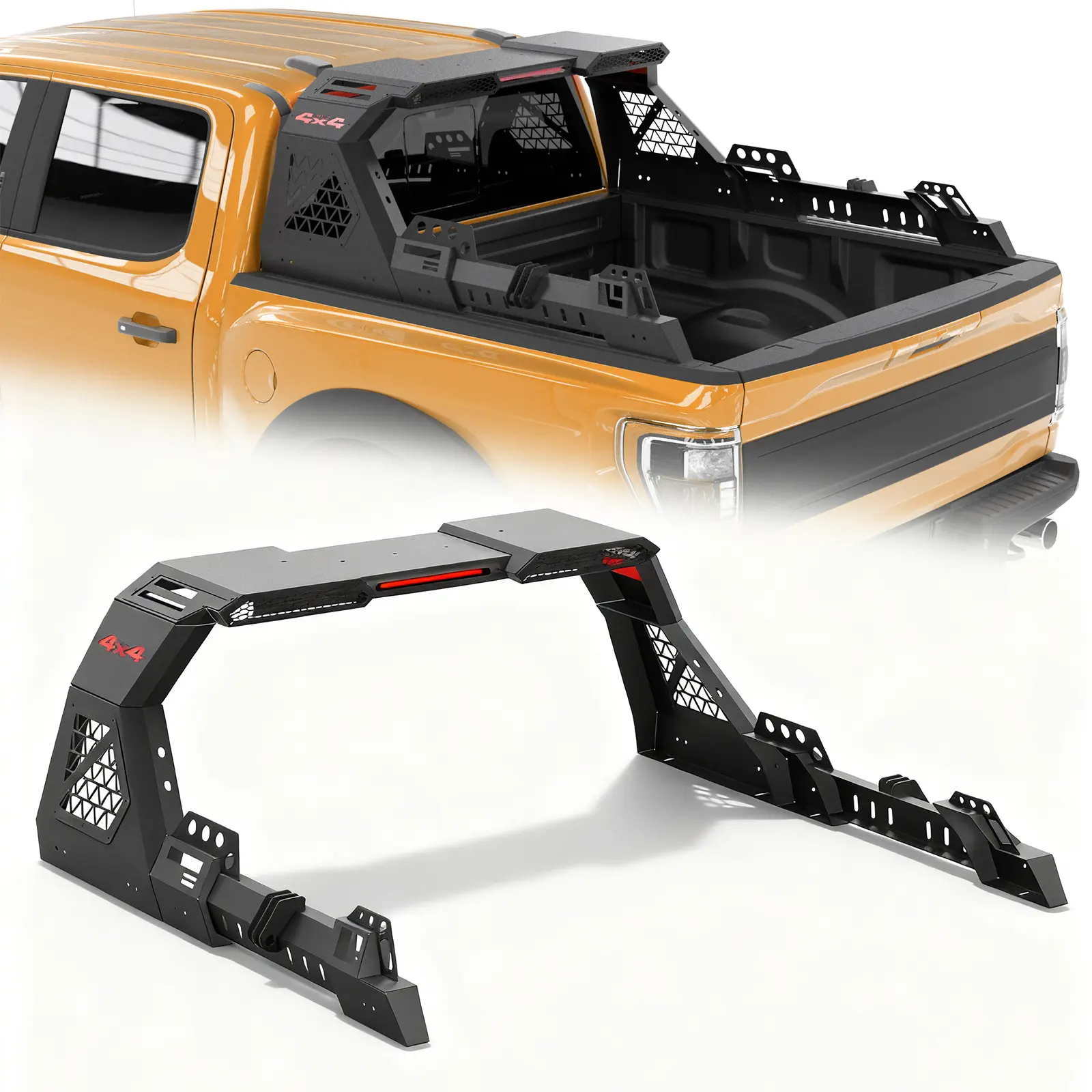 Roll Bar for Full Sizes & Mid Size Pickup Trucks,Universal Truck Bed Adjustable Sport Roll Bar Compatible with Toyota Tacoma,Tundra,Ram 1500/2500/3500,Ford F-150/F-250/F-350,Chevy Silverado,GMC Sierra, Universal Car Accessories, Vehicle Accessories