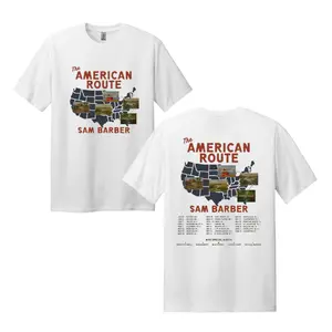 Sam Barber American Route Tour 2026 Graphic T-Shirt USA – Double Sided Country Concert Shirt for Fans Men Women