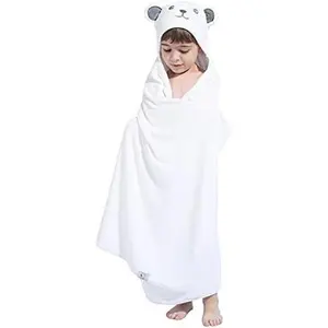 L-NG021  Hooded Towel for Kids - Viscose Derived from, 30 X 50 INCH Large Size for 3-10 Yrs - Premium Kids Bath Towel Beach Towels Wrap for Girls, Boys, Bear