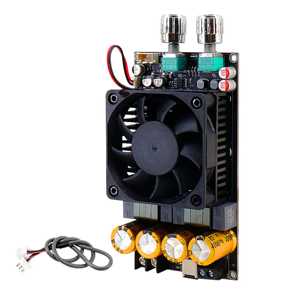 600W TPA3255 Chip Bass Audio Amplifier Board - DC 18-50V Mono Subwoofer Module, Dual Mic Input, Active Cooling Fan, for 2-8 Ohm Passive Subs, DIY Home Theater (for DIY Enthusiasts)