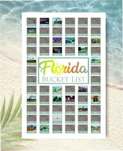 Florida Scratch Off Poster; Florida Bucket List; Florida Housewarming Gift; Florida Travel Map; The Sunshine State, Moving to Florida