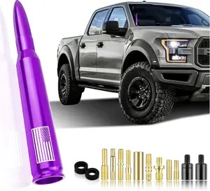 Purple, Short Bullet Truck Antenna for Ford, F150, RAM, GMC, Anti-Theft Car Wash Safe Replacement, Exterior Accessories