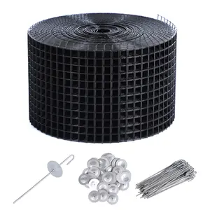 Solar Panel Bird Guard 6in x 100ft, 1/2 Inch PVC Coated Galvanized Steel Mesh, Solar Panel Wire Barrier with 60 Fastener Clips, Pigeon Proofing Solar Panels, Critter & Pest Guard Roof Protection