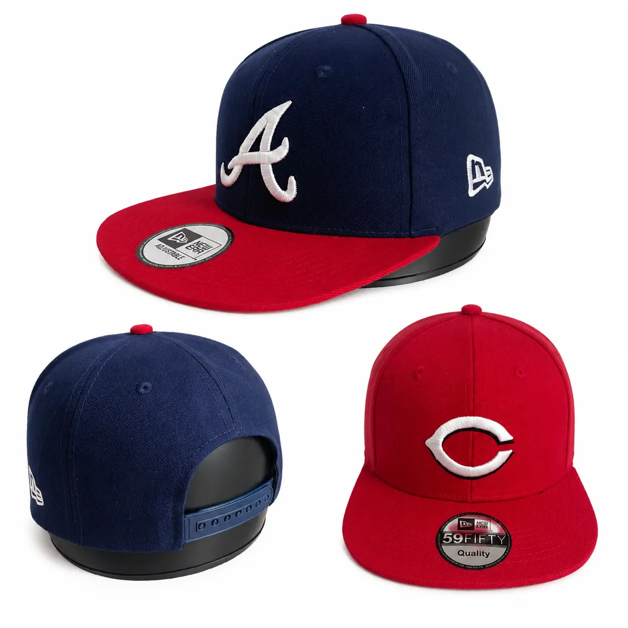 59FIFTY 9FIFTY MLB Fitted & Snapback Baseball Caps Los Angeles Dodgers New York Yankees Atlanta Braves Multiple Team Hats